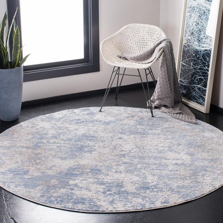 Safavieh 6 ft. 7 in. x 6 ft. 7 in. Amelia Round Power Loomed RugGrey & Blue ALA705F-7R